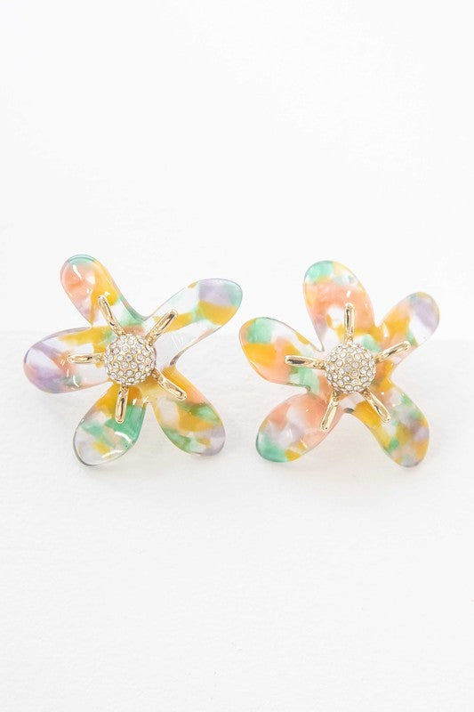Shop Resin Flower Power Post Earrings | Boutique Jewelry & Accessories , Earrings, USA Boutique