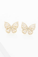 Shop Women's Crystal Butterfly Earrings - Gold | Shop Fashion Jewelry, Earrings, USA Boutique