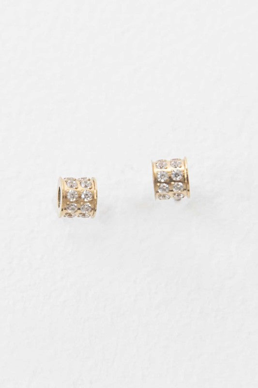 Shop Barrel Stone Gold Plated Earrings | Shop Women's Boutique Jewelry, Earrings, USA Boutique