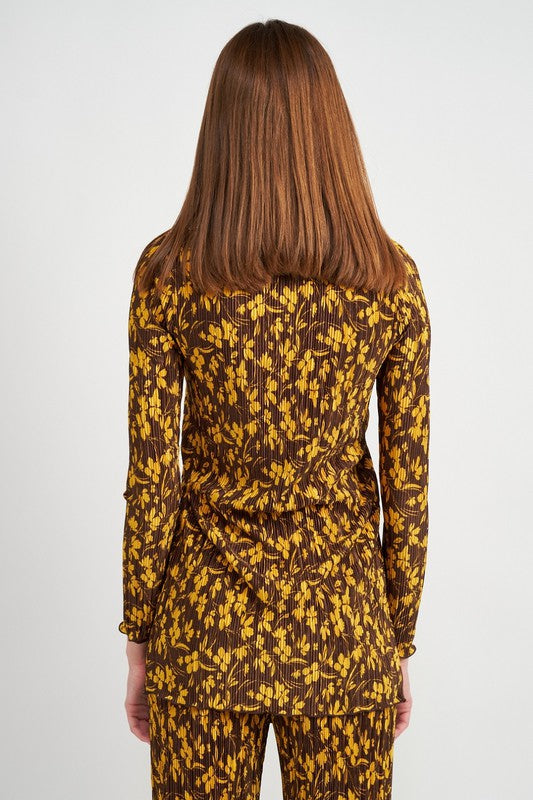 Shop Women's Brown Button Front Printed Plisse Top Shirt | Boutique Fashion, Shirts, USA Boutique