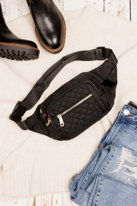 Quilted Belt Sling Bum Bag - Stylish & Versatile, Sling Bags, $ 40.95, A Moment Of Now™