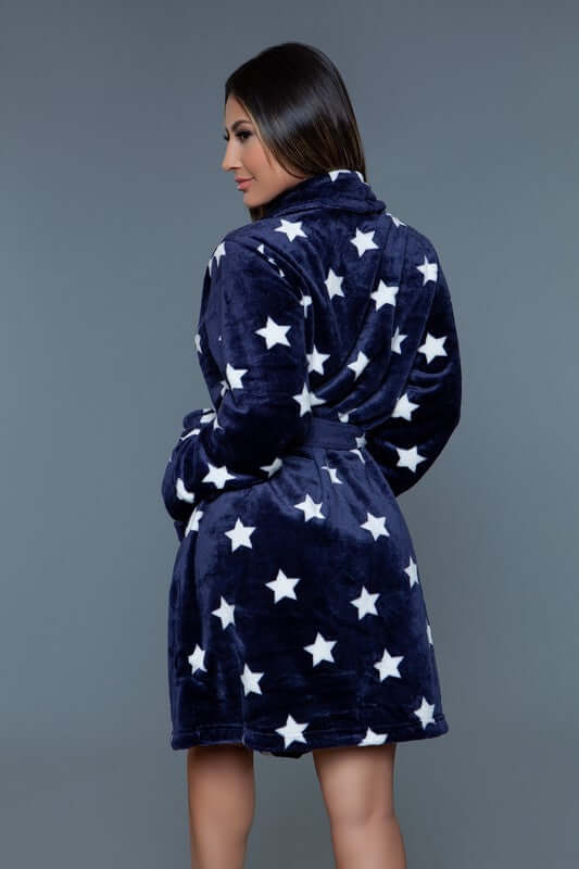 Kaylee Starry Print Front Belt Robe