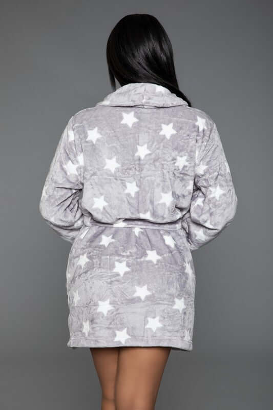 Kaylee Starry Print Front Belt Robe