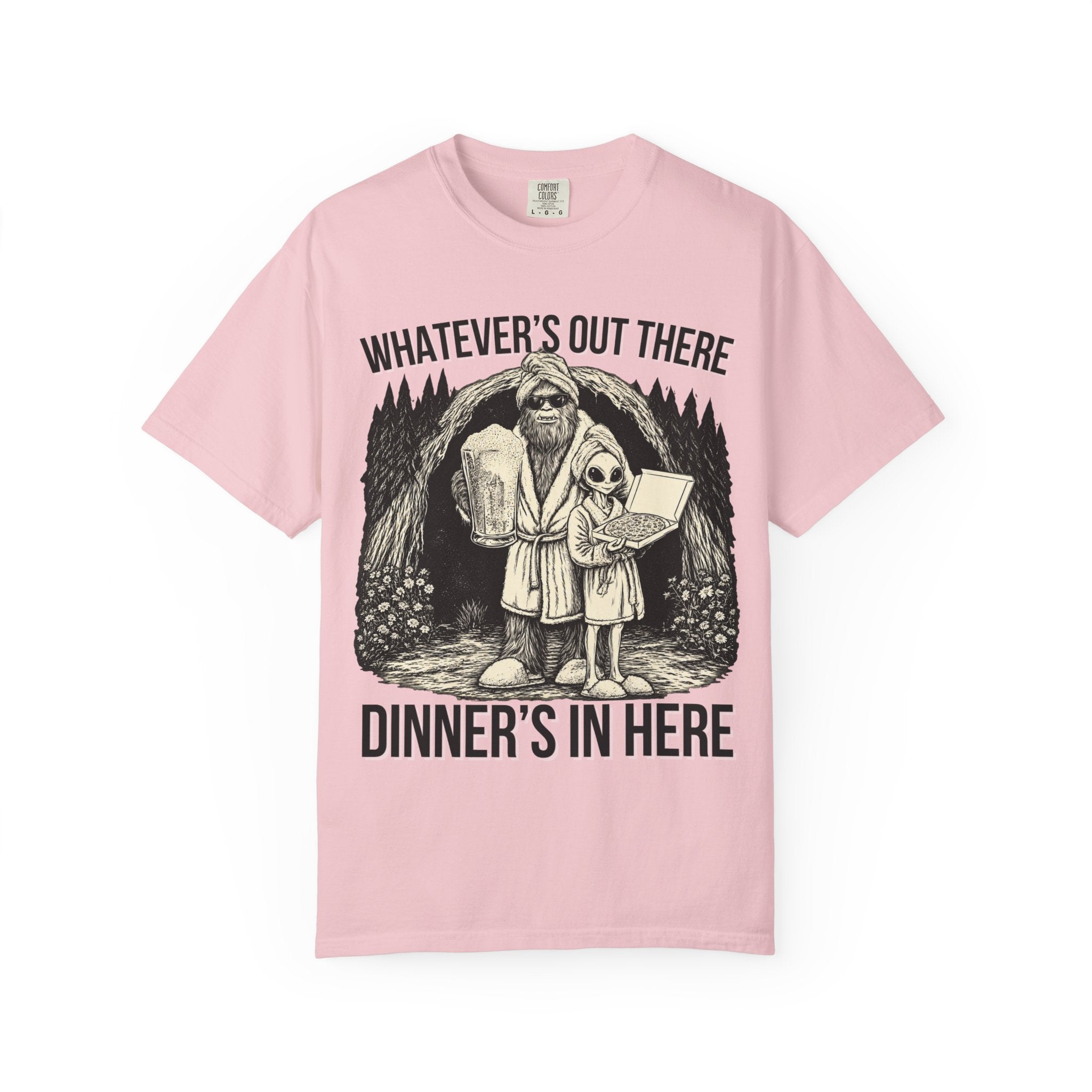 Bigfoot & Alien Pizza Night T-Shirt – Dinner's In Here