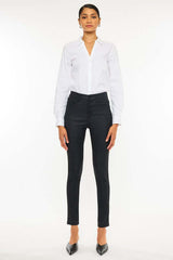 Black High Rise Black Coated Ankle Skinny Jeans