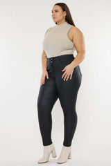 Plus High Rise Coated Ankle Skinny Jeans, Kan Can USA, $ 65.00