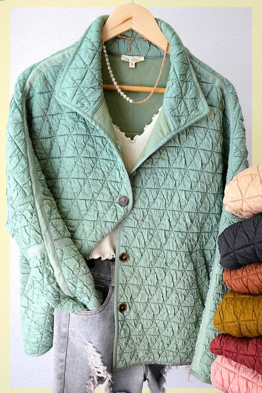 Shop Rosie Soft Slouchy Oversized Quilted Women's Jacket Boutique Clothing, Jackets, USA Boutique
