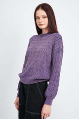 CABLE KNIT TOP WITH BUBBLE SLEEVES, Emory Park, $ 65.00