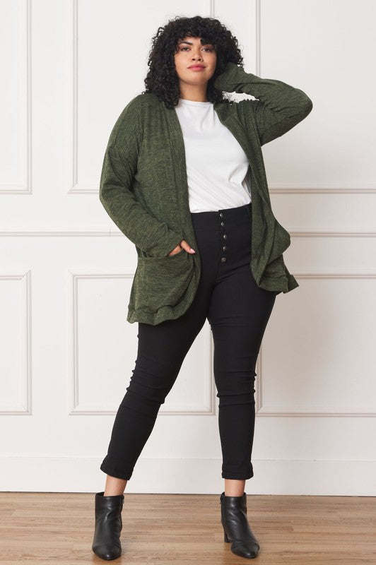 Shop Olive Green Solid Drape Pocket Cardigan For Women | Boutique Clothing, Cardigans, USA Boutique