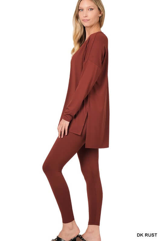 Brushed DTY Microfiber Loungewear Set, ZENANA, $ 36.95