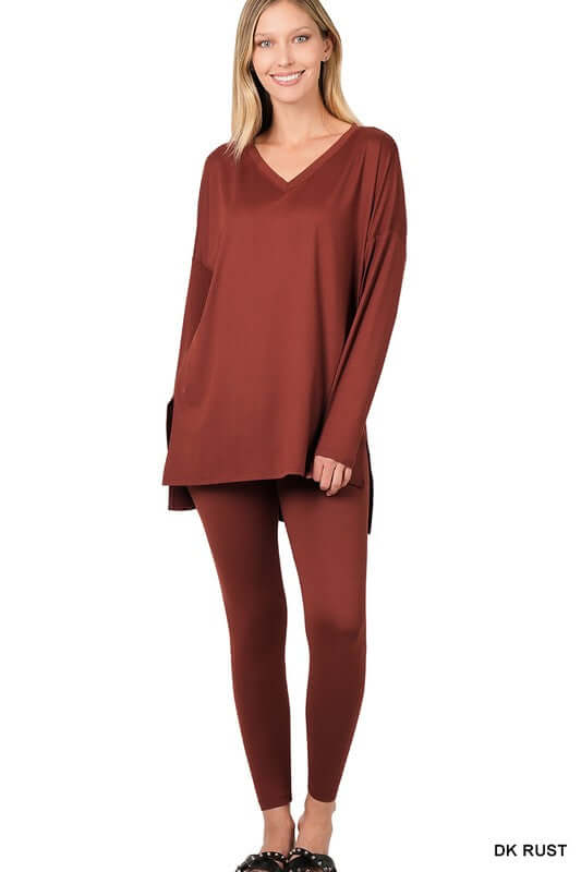 Brushed DTY Microfiber Loungewear Set, ZENANA, $ 36.95