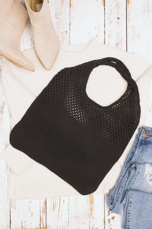 Neutral Colors Soft Knit Woven Hobo Shoulder Bag, Shoulder Bags, $ 42.95, A Moment Of Now™
