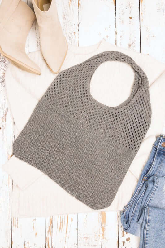 Neutral Colors Soft Knit Woven Hobo Shoulder Bag, Shoulder Bags, $ 42.95, A Moment Of Now™