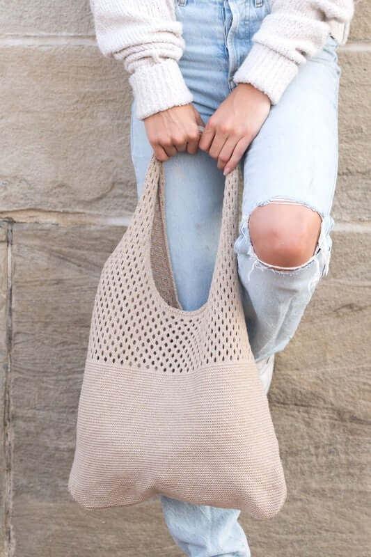 Neutral Colors Soft Knit Woven Hobo Shoulder Bag, Shoulder Bags, $ 42.95, A Moment Of Now™