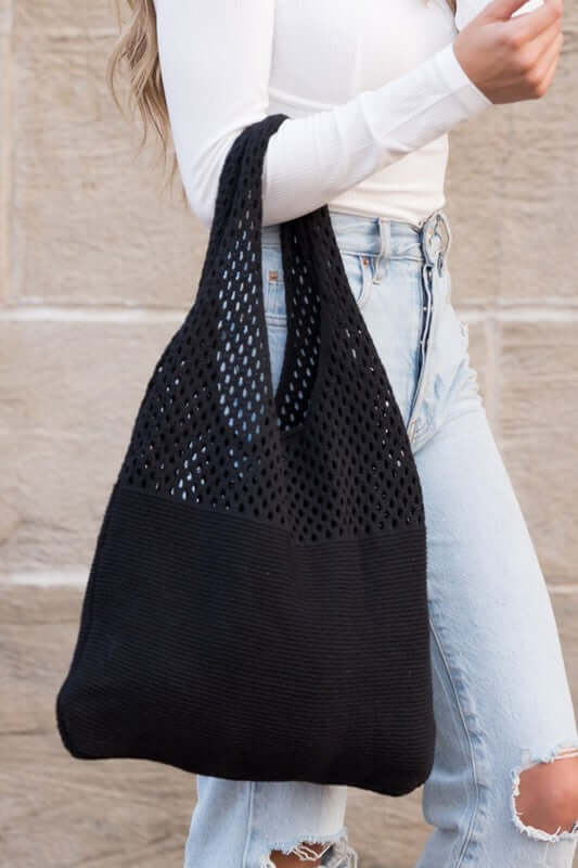 Neutral Colors Soft Knit Woven Hobo Shoulder Bag, Shoulder Bags, $ 42.95, A Moment Of Now™
