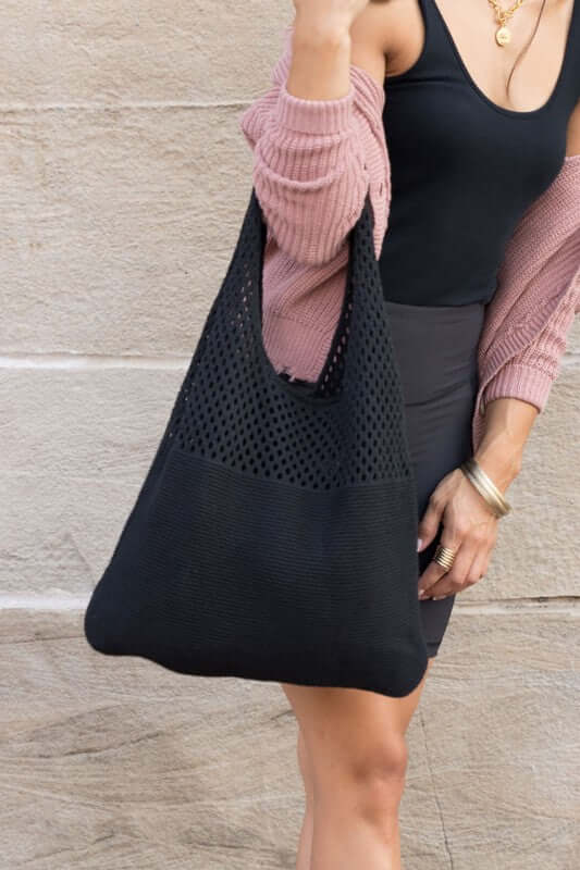 Neutral Colors Soft Knit Woven Hobo Shoulder Bag, Shoulder Bags, $ 42.95, A Moment Of Now™