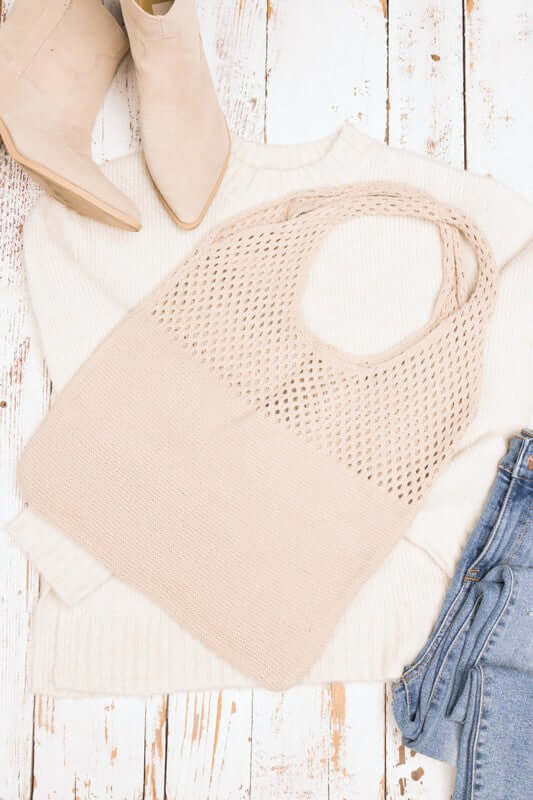 Neutral Colors Soft Knit Woven Hobo Shoulder Bag, Shoulder Bags, $ 42.95, A Moment Of Now™