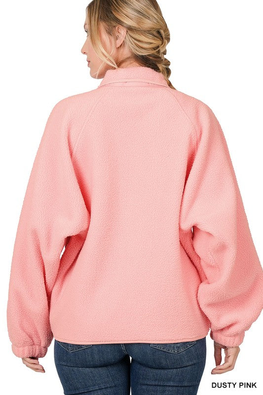 Cozy Snap Button Fleece Jacket