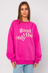 Letter Embroidery Oversized Sweatshirt