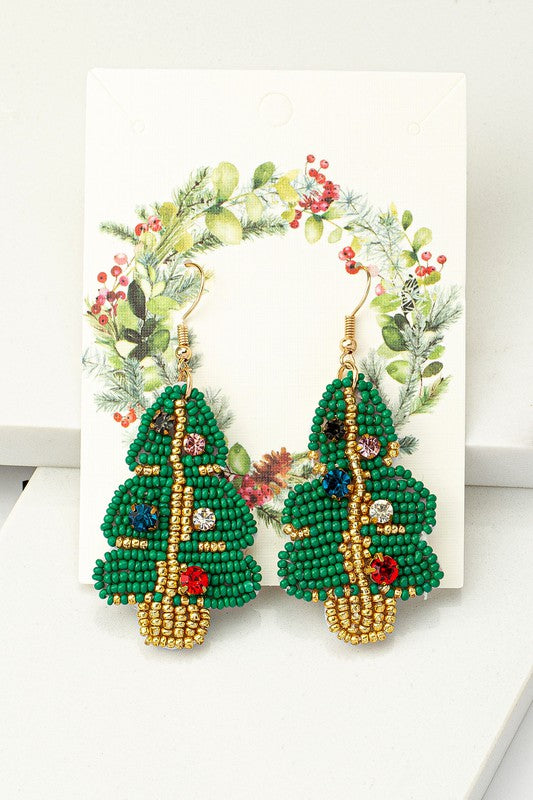 Shop Handmade Christmas Tree Holiday Drop Earrings | Shop Boutique Jewelry, Earrings, USA Boutique