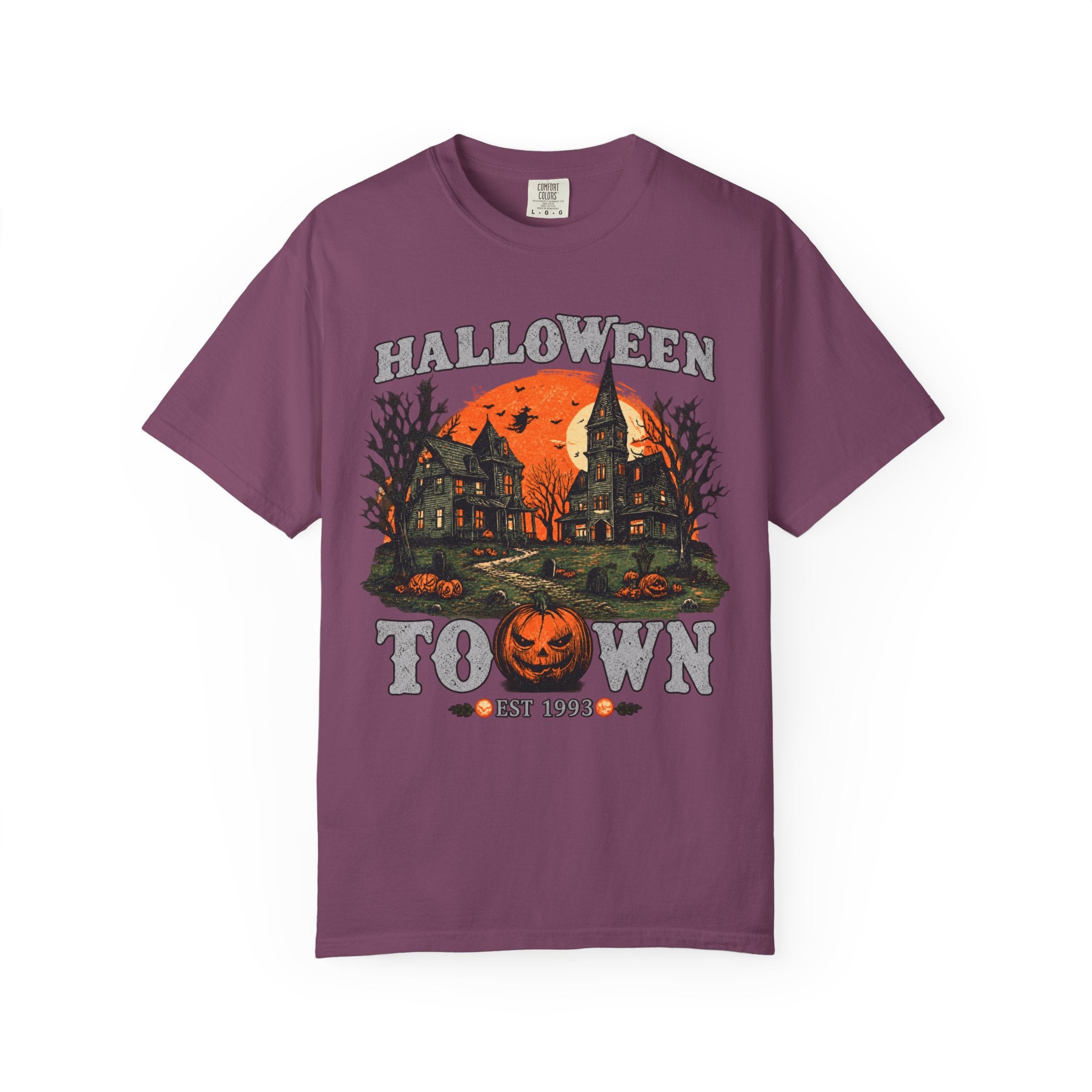 Halloween Town Vintage Tee — Haunted Pumpkin Village Graphic T-Shirt - t-shirt product image 15