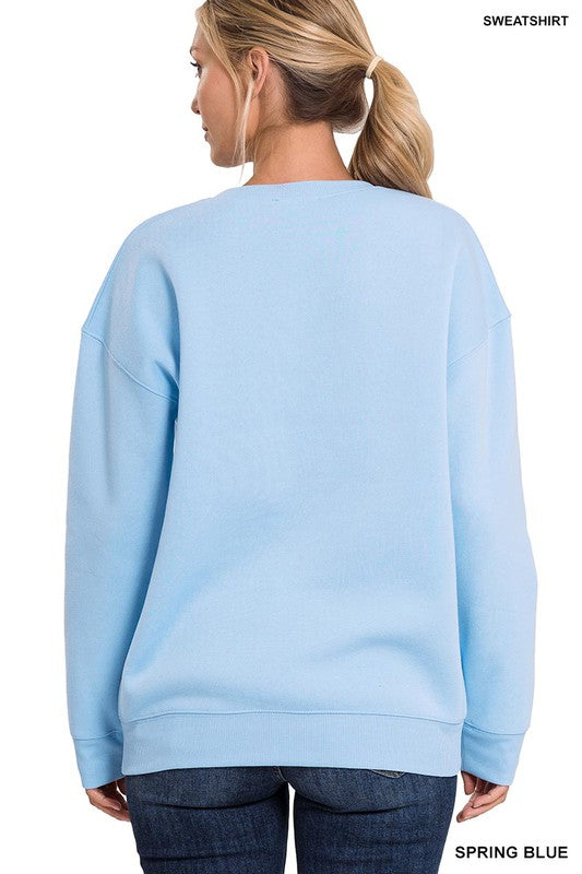 Drop Shoulder Round Neck Sweatshirt