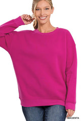 Drop Shoulder Round Neck Sweatshirt