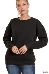 Drop Shoulder Round Neck Sweatshirt