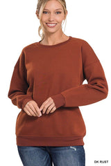 Drop Shoulder Round Neck Sweatshirt