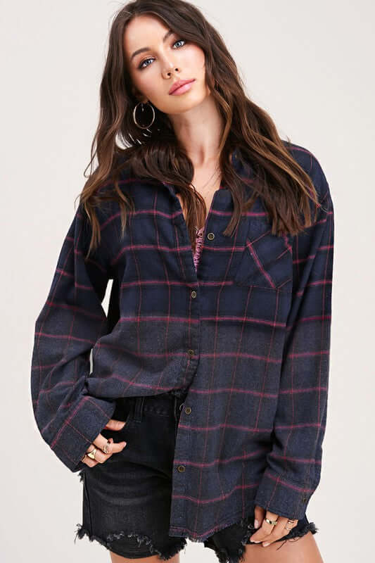 Kayla Vintage Plaid Checker Shirt