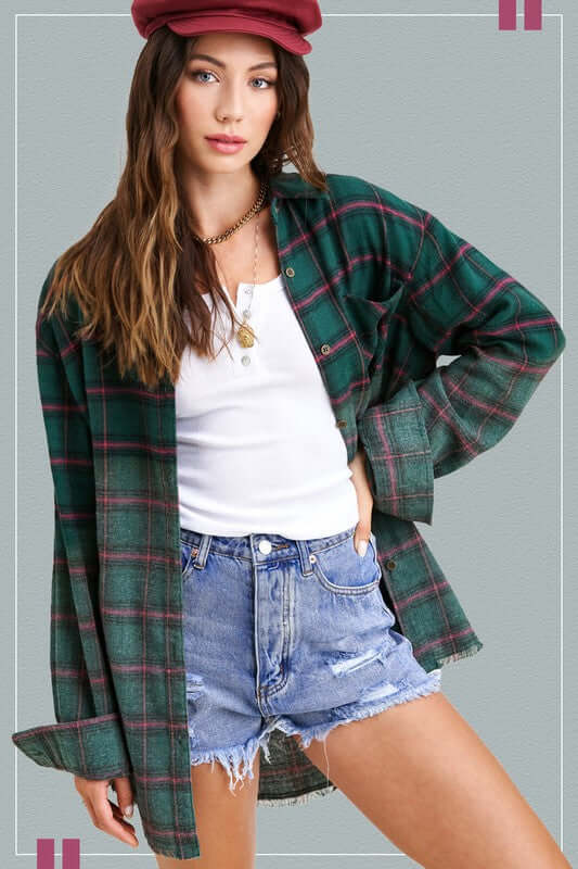 Kayla Vintage Plaid Checker Shirt