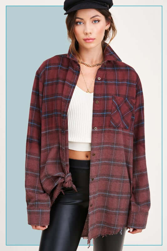 Kayla Vintage Plaid Checker Shirt