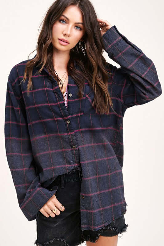 Kayla Vintage Plaid Checker Shirt