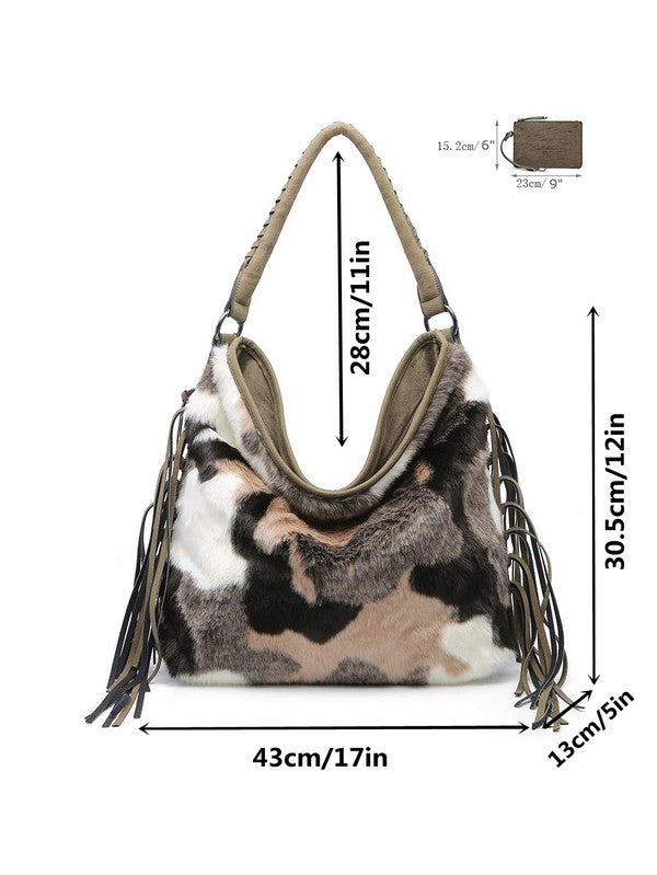 Shop Oversize Hobo Bag for Women Fringe Fur purse, , USA Boutique