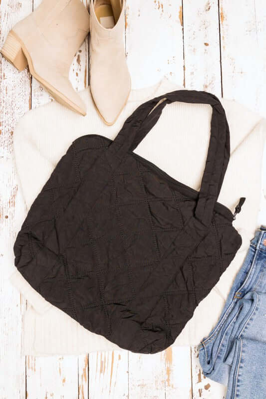 Puffy Quilted Tote Shoulder Bag - Fashion Meets Function, Shoulder Bags, $ 53.95, A Moment Of Now™