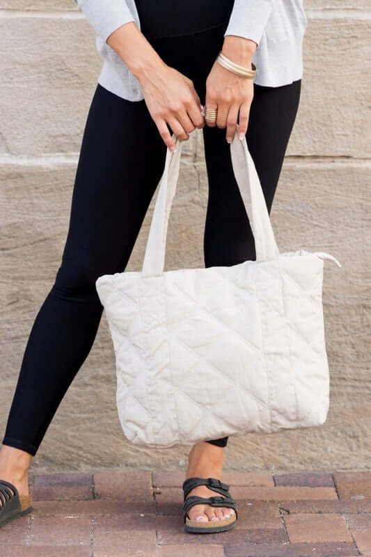 Puffy Quilted Tote Shoulder Bag - Fashion Meets Function, Shoulder Bags, $ 53.95, A Moment Of Now™