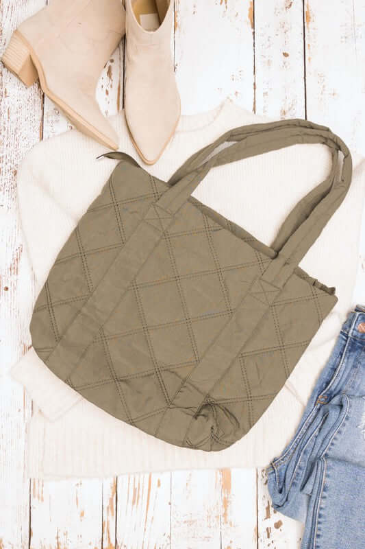 Puffy Quilted Tote Shoulder Bag - Fashion Meets Function, Shoulder Bags, $ 53.95, A Moment Of Now™