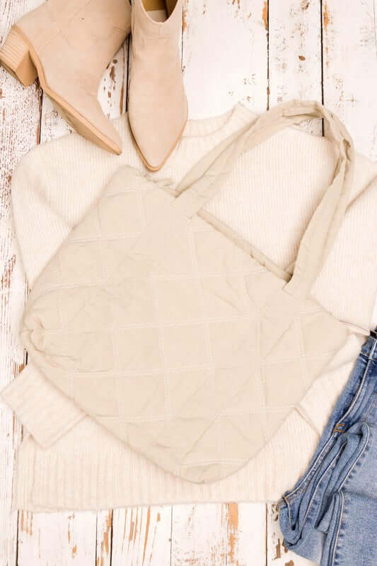 Puffy Quilted Tote Shoulder Bag - Fashion Meets Function, Shoulder Bags, $ 53.95, A Moment Of Now™
