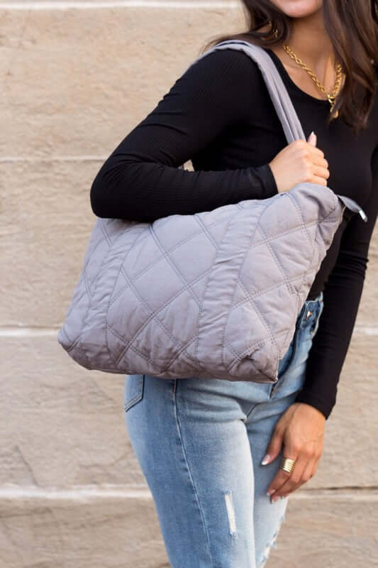 Puffy Quilted Tote Shoulder Bag - Fashion Meets Function, Shoulder Bags, $ 53.95, A Moment Of Now™