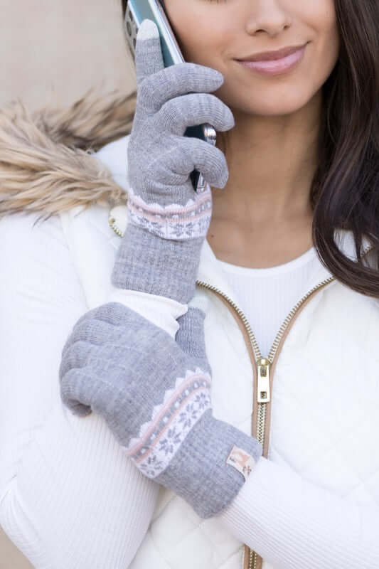 Nordic Accent Touch Gloves - Stylish & Warm, Gloves, $ 19.00, A Moment Of Now™
