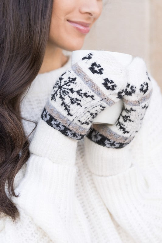 Shop Show Women's Nordic Snowflake Mittens | Women's Mittens For Winter, Mittens, USA Boutique