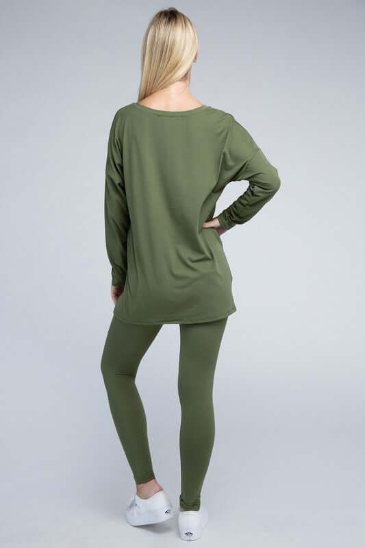 Brushed DTY Microfiber Loungewear Set, ZENANA, $ 36.95