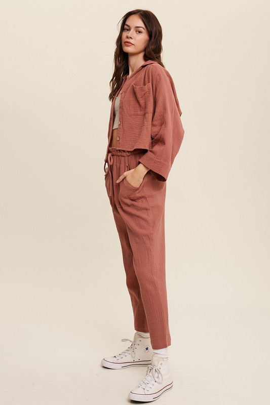Shop Women's Long Sleeve Button Down top and Long Pants Boutique Sets, Outfit Sets, USA Boutique