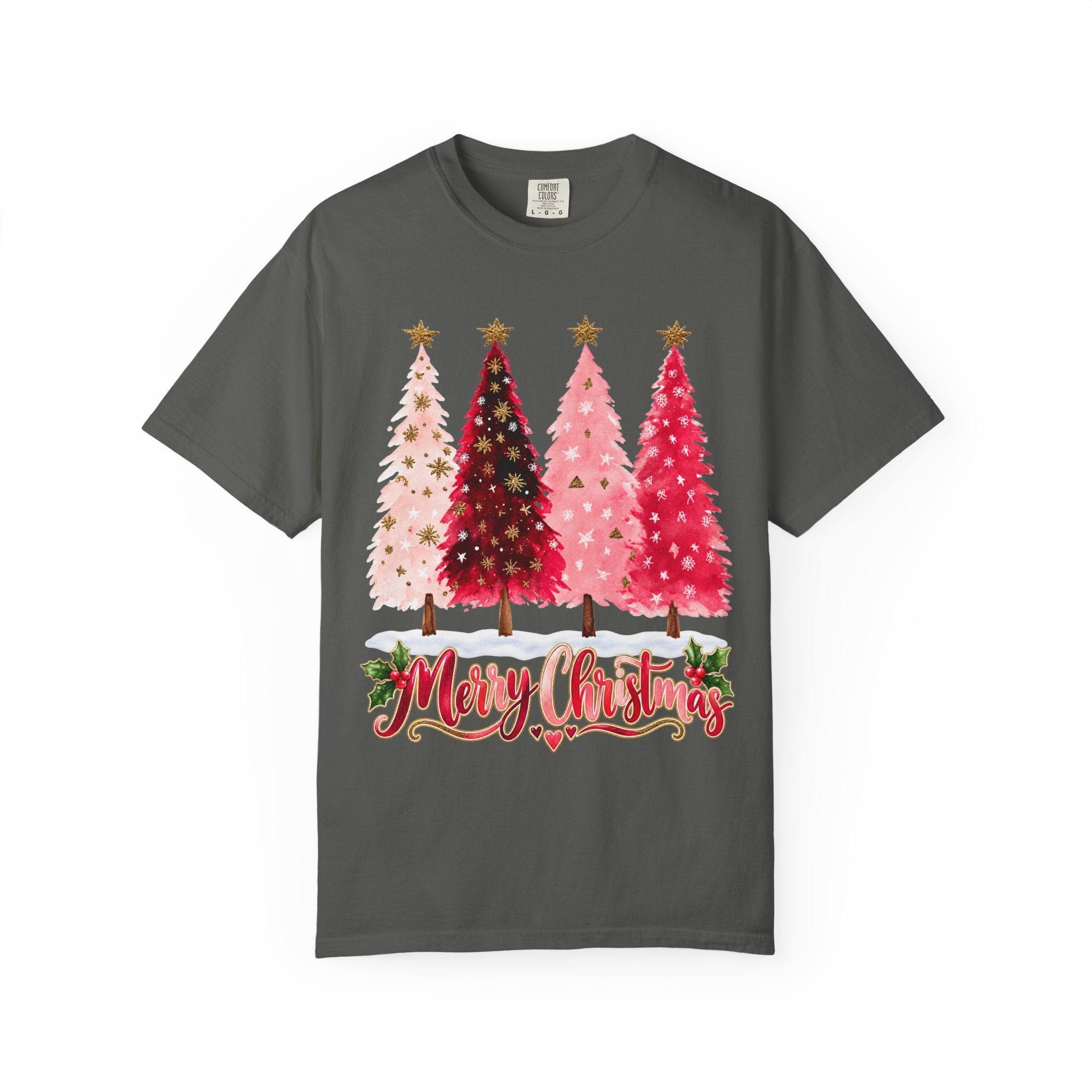Merry Christmas Pink Tree T-Shirt - t-shirt product image 3