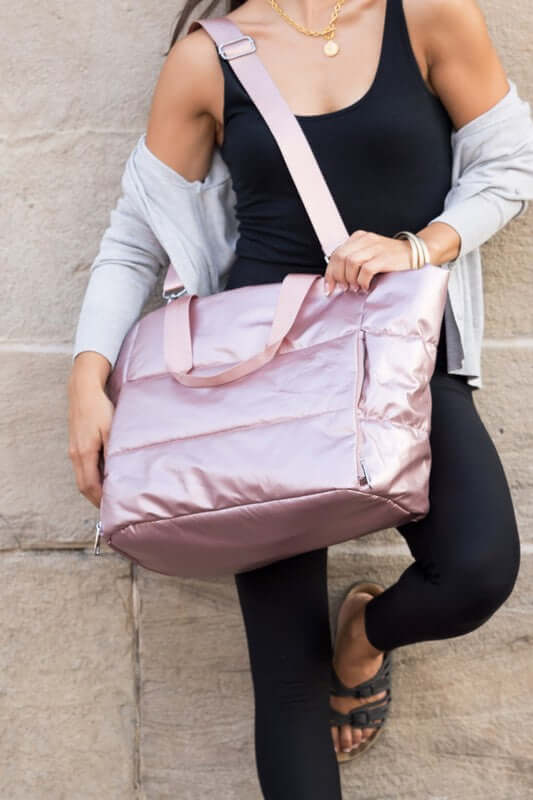 Metallic Puffer Large Tote Bag for Weekend Getaways, Weekenders, $ 64.95, A Moment Of Now™