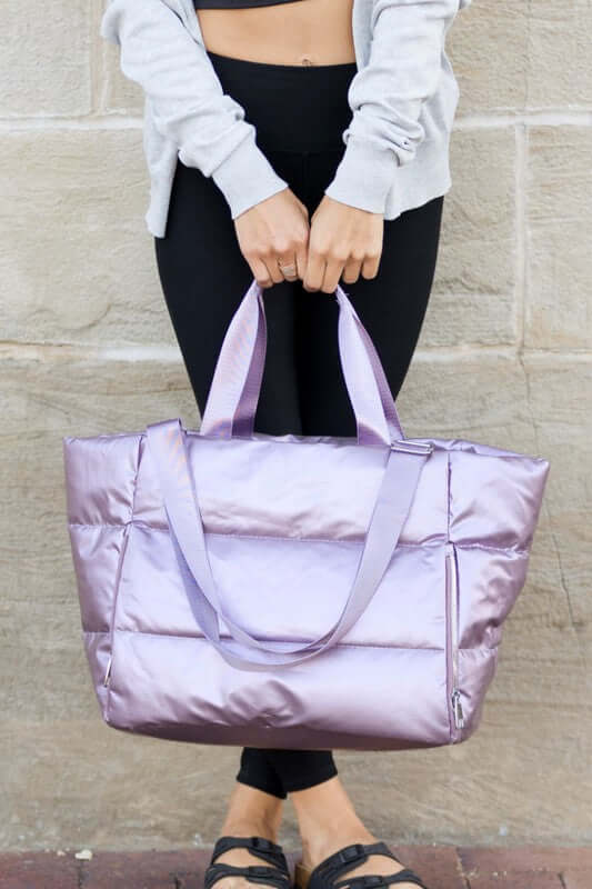 Metallic Puffer Large Tote Bag for Weekend Getaways, Weekenders, $ 64.95, A Moment Of Now™