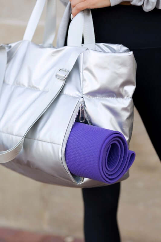 Metallic Puffer Large Tote Bag for Weekend Getaways, Weekenders, $ 64.95, A Moment Of Now™