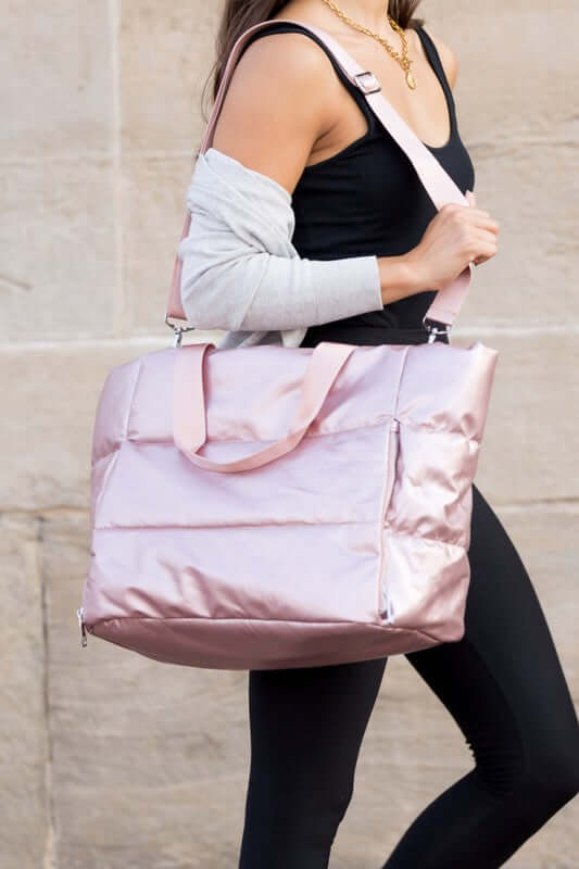 Metallic Puffer Large Tote Bag for Weekend Getaways, Weekenders, $ 64.95, A Moment Of Now™