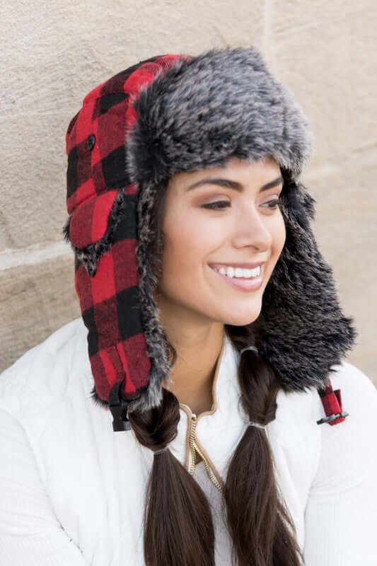 Buffalo Plaid Winter Ear Flap Trapper Hat, Trapper Hats, $ 36.95, A Moment Of Now™
