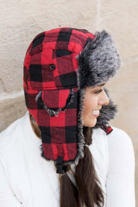 Buffalo Plaid Winter Ear Flap Trapper Hat, Trapper Hats, $ 36.95, A Moment Of Now™